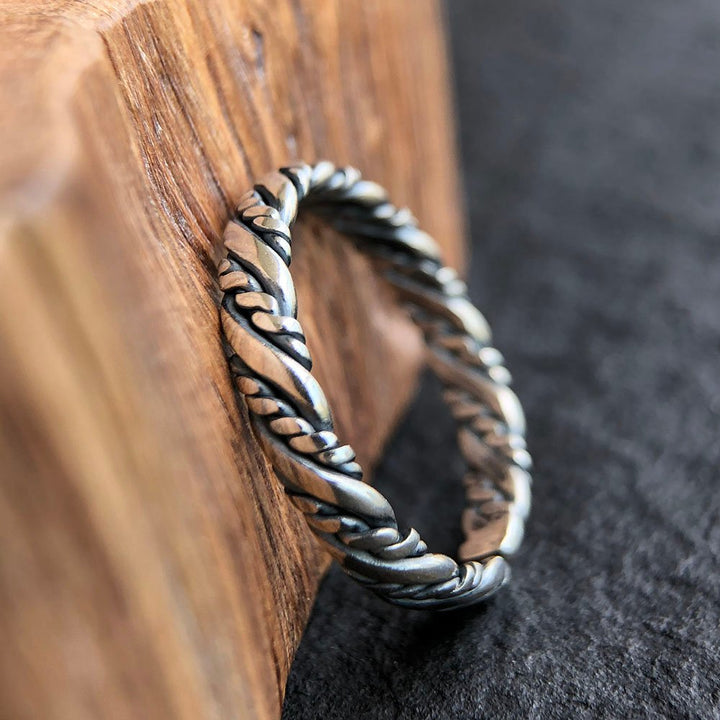 Sterling Silver Slim Braided Wrap Ring