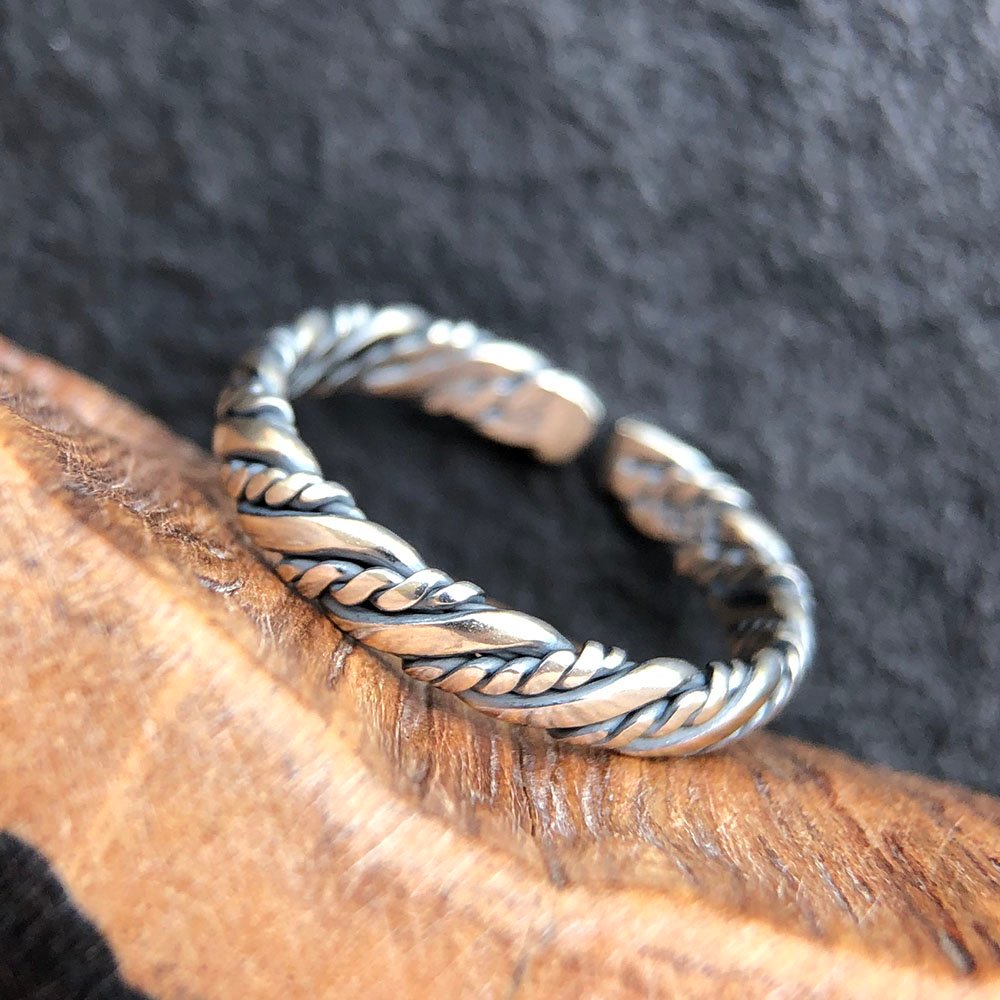 Sterling Silver Slim Braided Wrap Ring