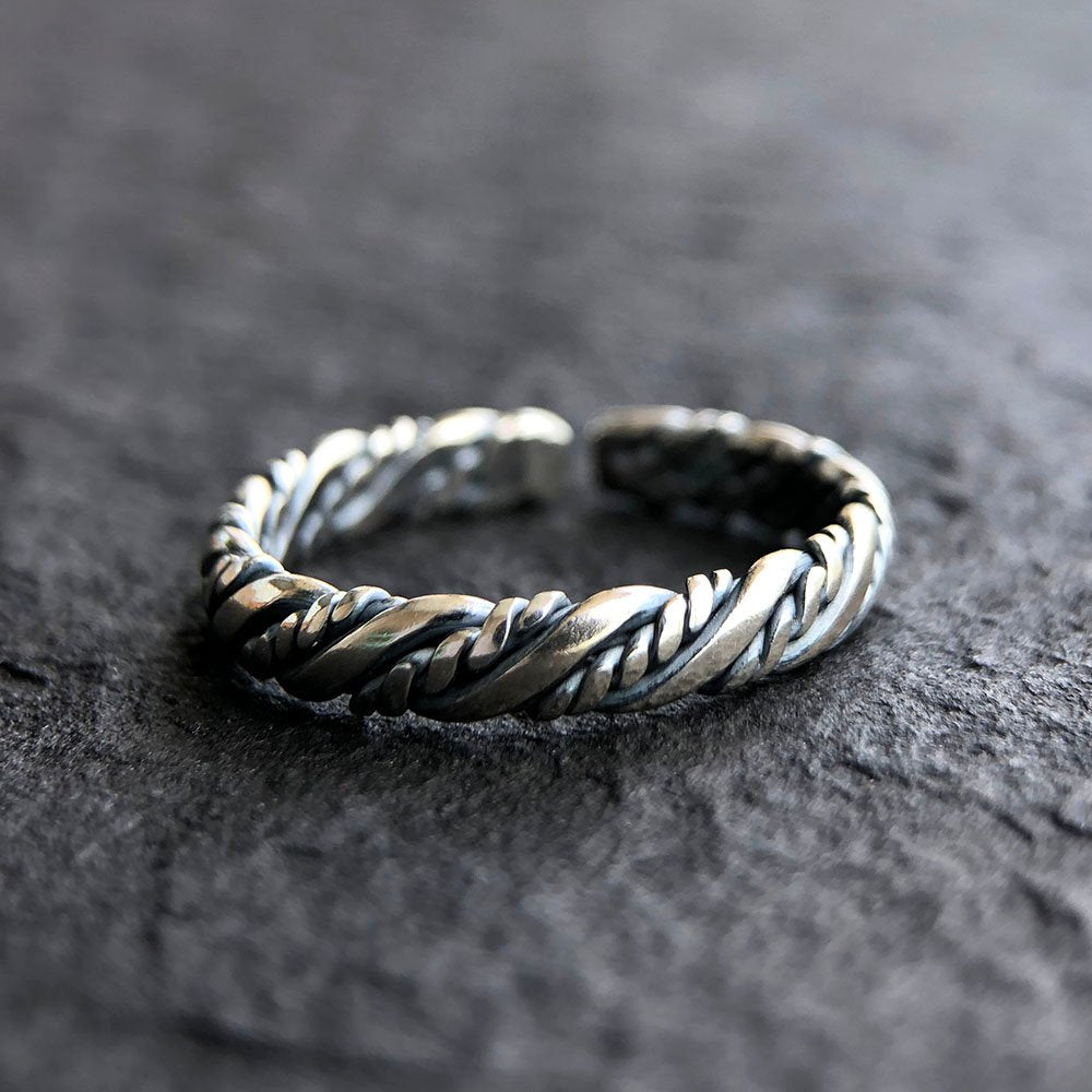 Sterling Silver Slim Braided Wrap Ring