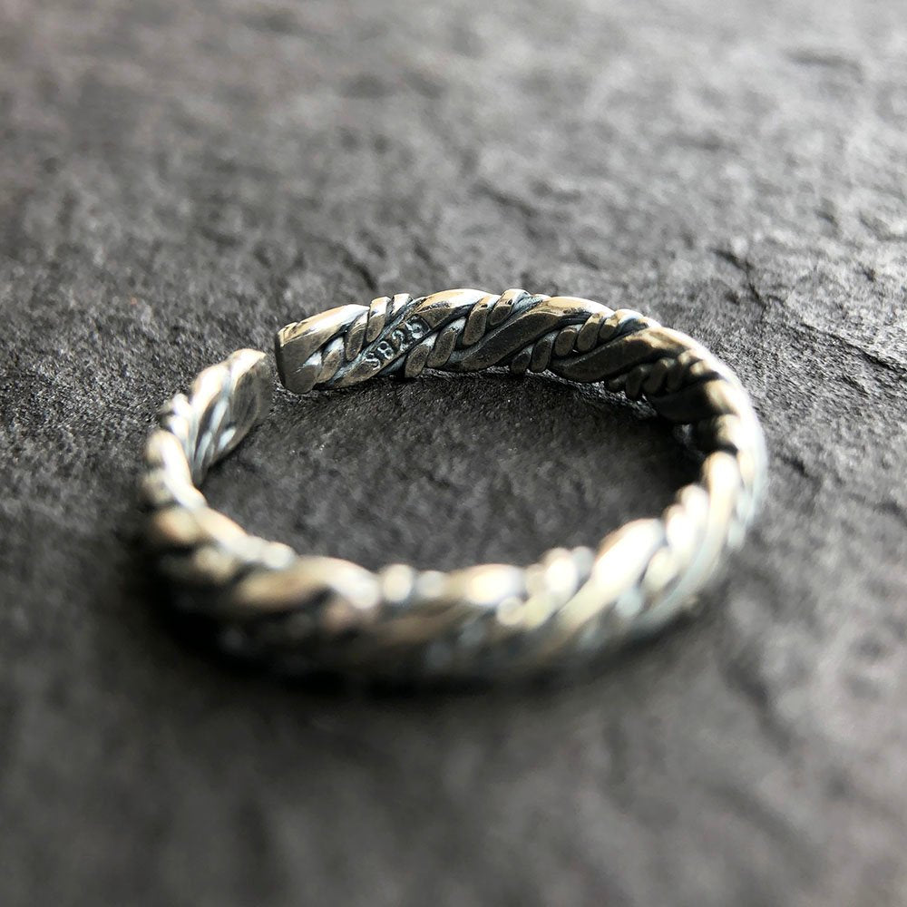 Sterling Silver Slim Braided Wrap Ring