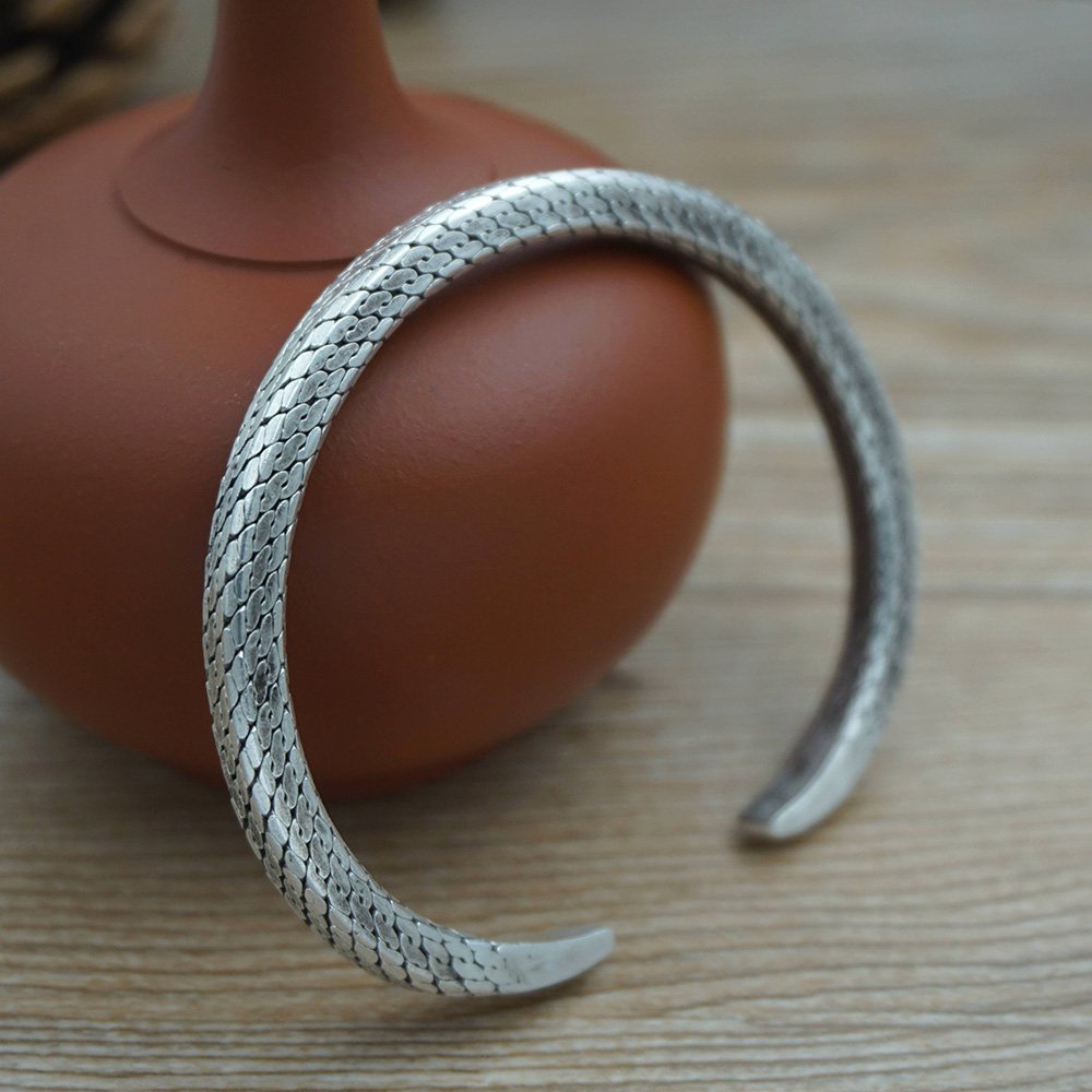 Sterling Silver Square Braided Cuff Bracelet