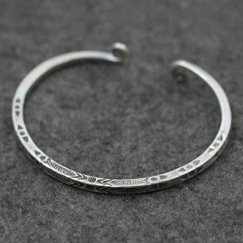 Sterling Silver Square Cuff Bracelet with Helix Ends