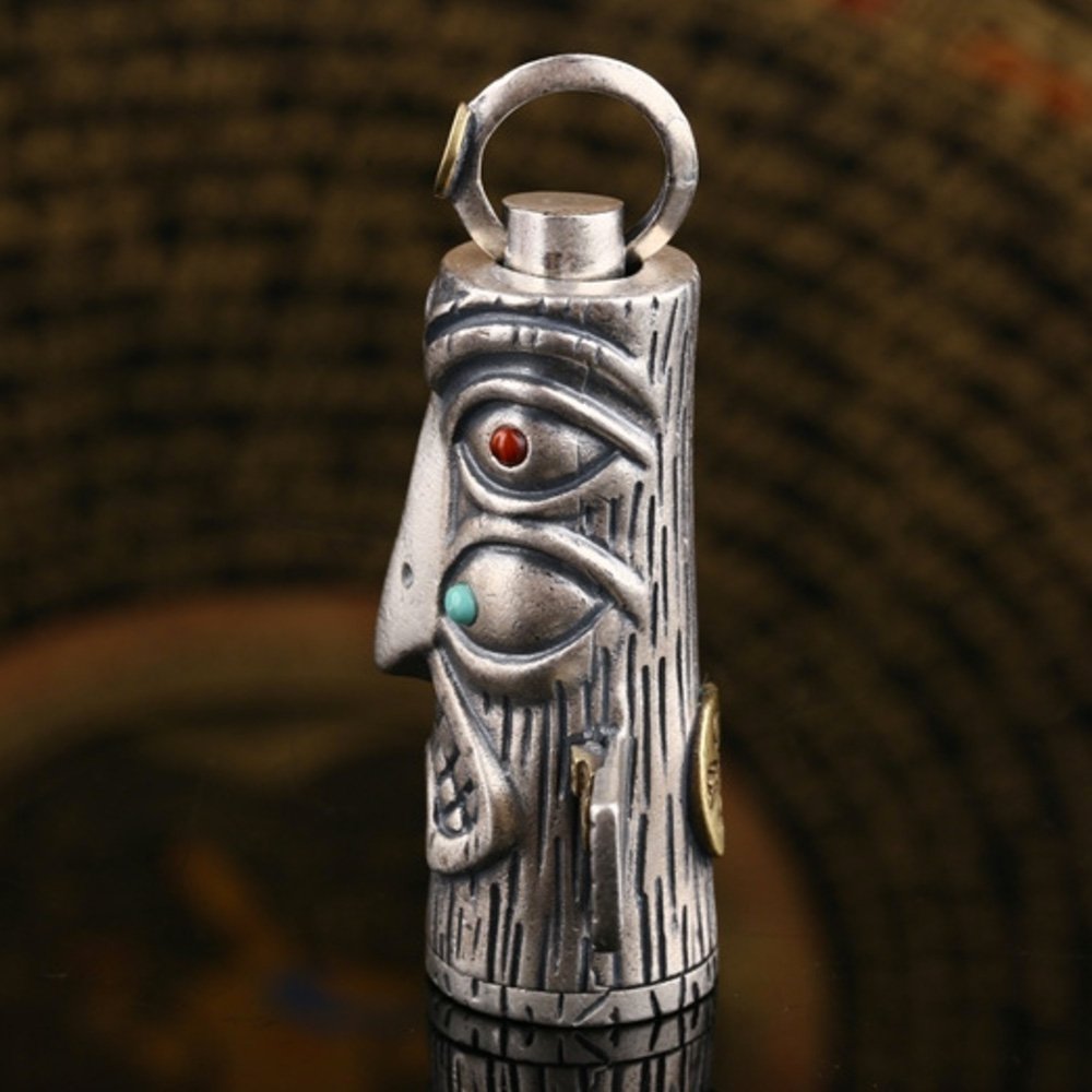 Sterling Silver Totem Pole Bottle Necklace