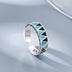 Sterling Silver Triangle Pattern Pinky Ring