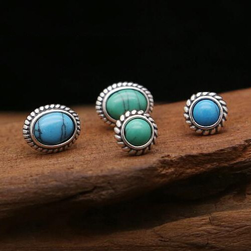 Sterling Silver Turquoise Stud Earrings