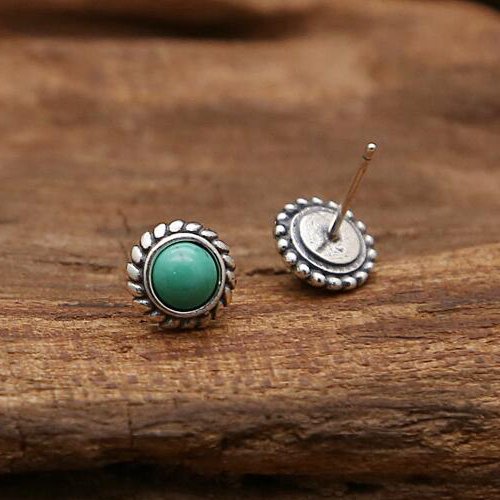 Sterling Silver Turquoise Stud Earrings