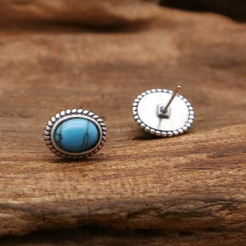 Sterling Silver Turquoise Stud Earrings