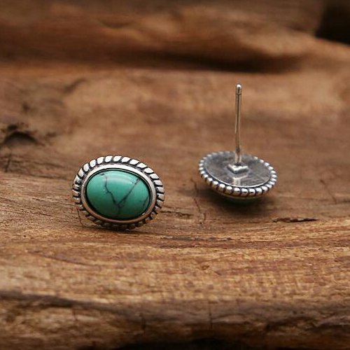 Sterling Silver Turquoise Stud Earrings