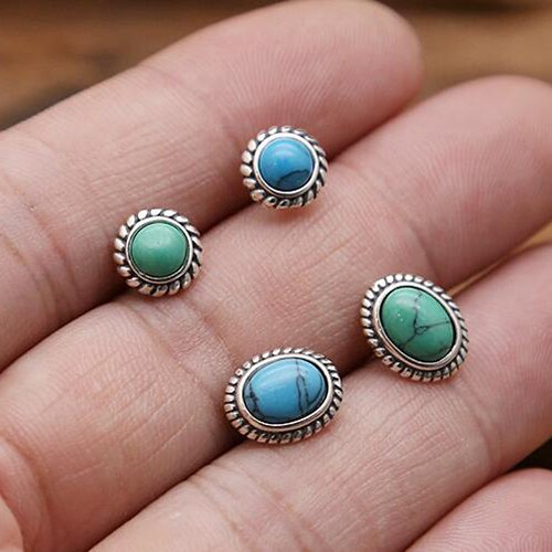 Sterling Silver Turquoise Stud Earrings