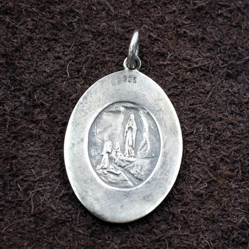 Sterling Silver Virgin Mary Tag Necklace