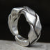 Sterling Silver Wide Strip Braided Pinkie Ring