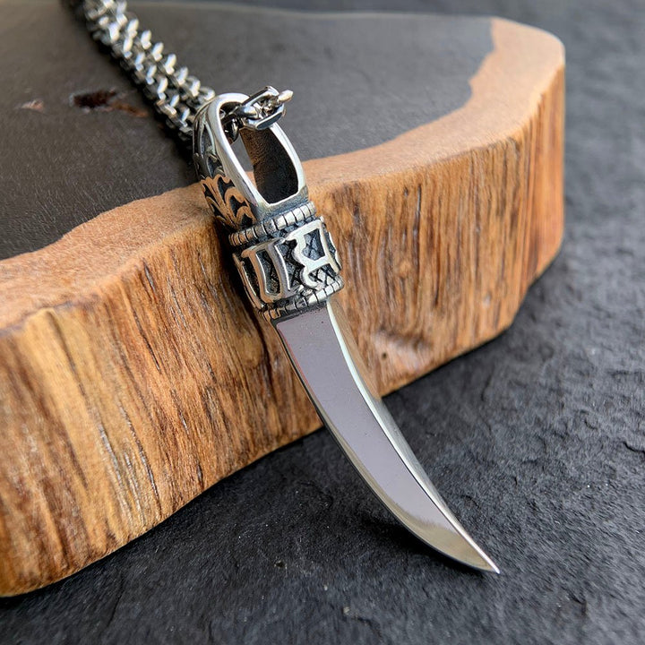 Men's Sterling Silver Wolf Tooth Pendant Necklace