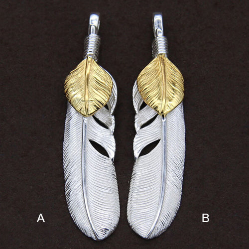 Men's Sterling Silver Feather Pendant