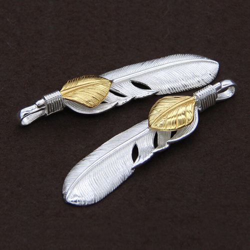 Men's Sterling Silver Feather Pendant