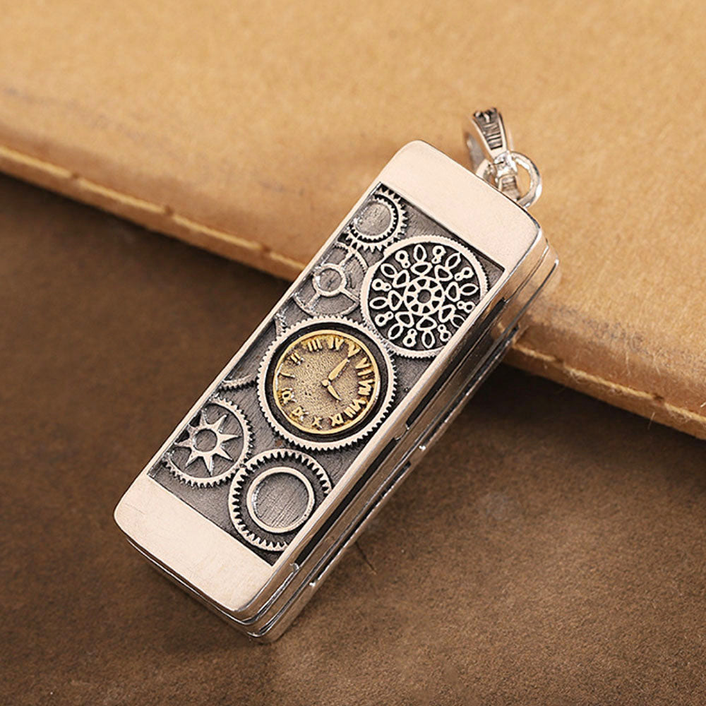 Sterling Silver Harmonica Pendant Necklace