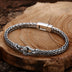 Sterling Silver Horseshoe Knot Braided Bracelet for Men