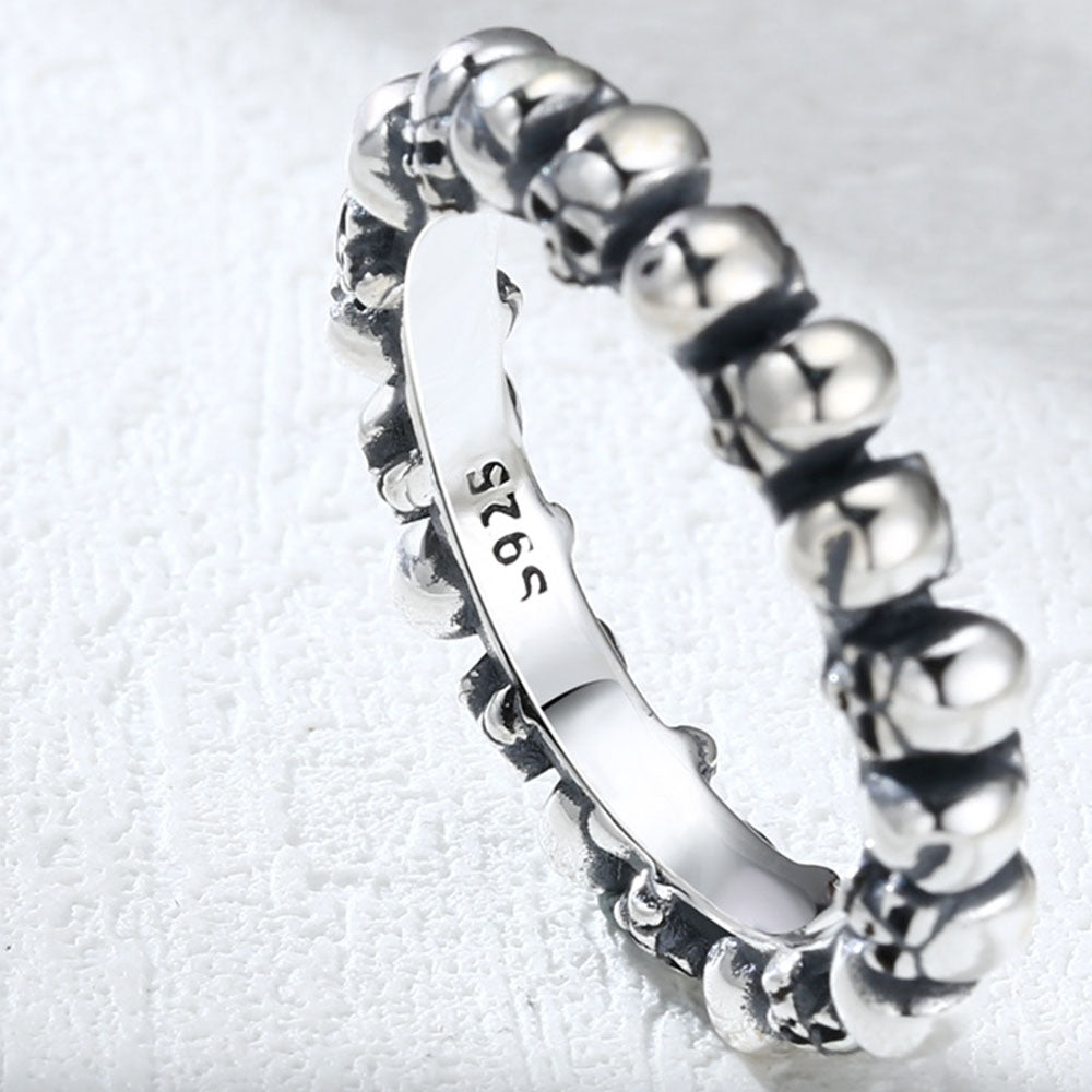Sterling Silver Slim Skulls Ring for Men
