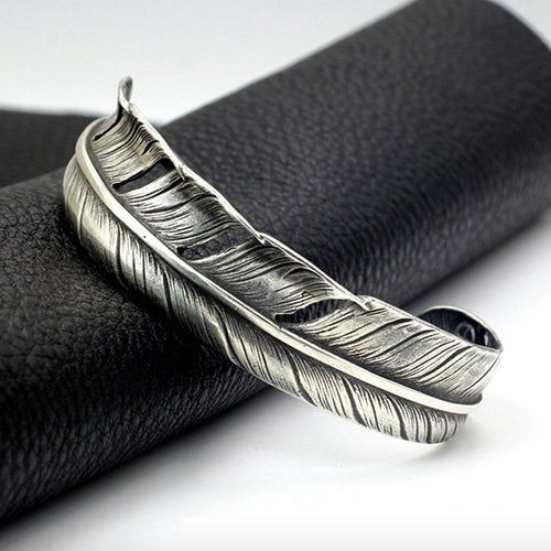 Women's Sterling Silver Feather Cuff Bracelet