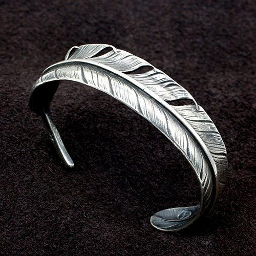 Women's Sterling Silver Feather Cuff Bracelet