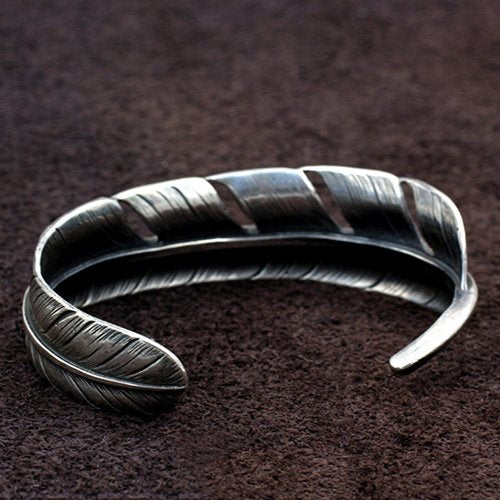 Women's Sterling Silver Feather Cuff Bracelet