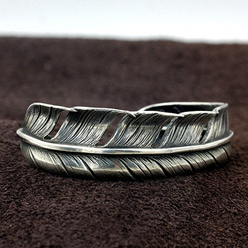 Women's Sterling Silver Feather Cuff Bracelet