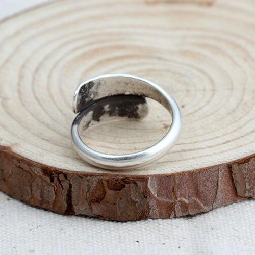 Women's Sterling Silver Oxidized Totem Wrap Ring