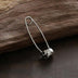 Women's Sterling Silver Skull Safety Pin Brooch