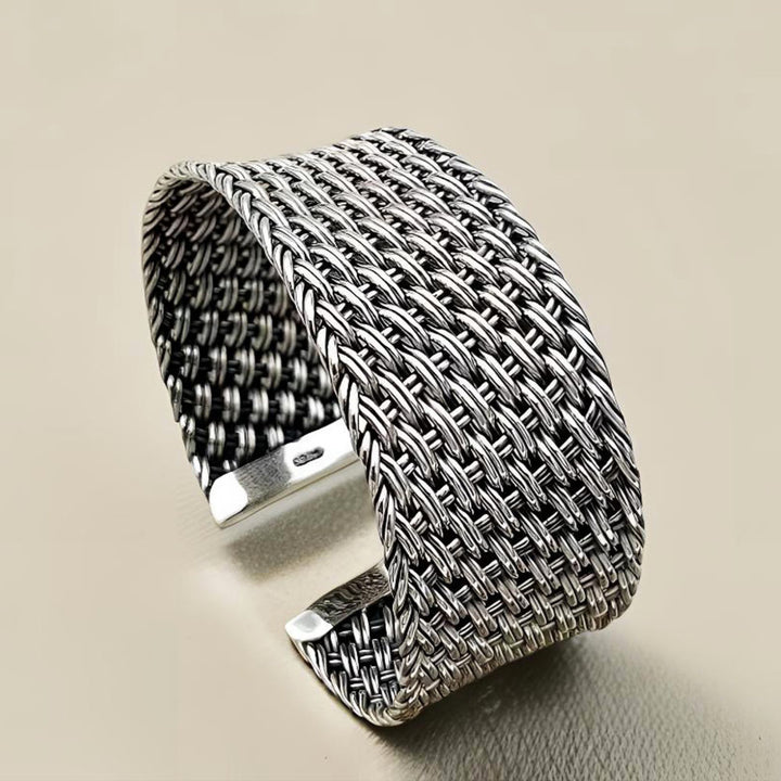 Women's Wide Braided Cuff Bracelet