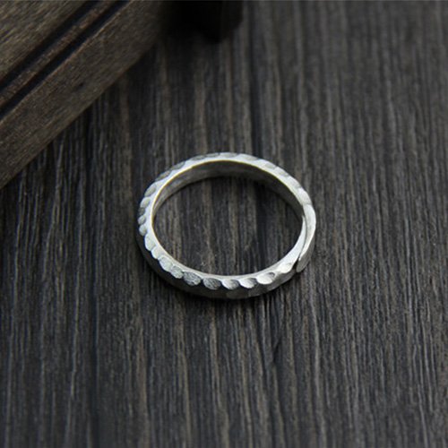 Women's Fine Silver Hammered Ring