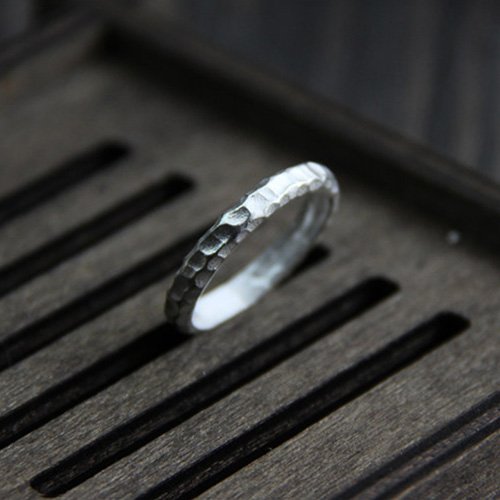 Women's Fine Silver Hammered Ring