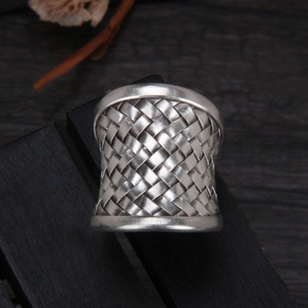 Women’s Hill Tribe Silver Wide Braided Ring