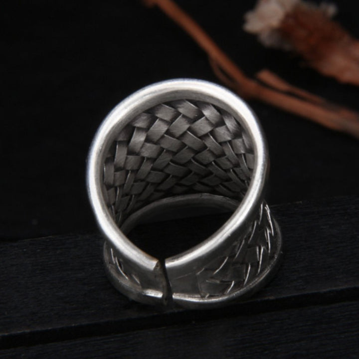 Women’s Hill Tribe Silver Wide Braided Ring