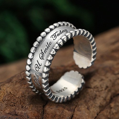 Women’s Sterling Silver Lettering Wrap Ring