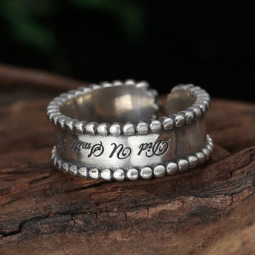 Women’s Sterling Silver Lettering Wrap Ring