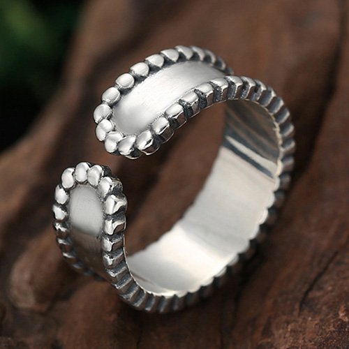 Women’s Sterling Silver Lettering Wrap Ring