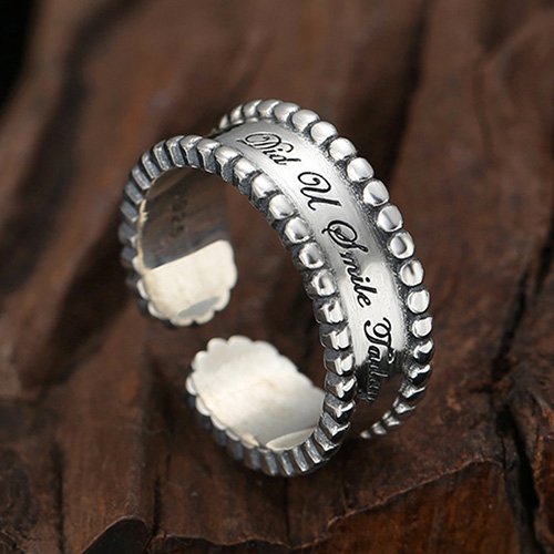 Women’s Sterling Silver Lettering Wrap Ring