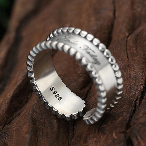 Women’s Sterling Silver Lettering Wrap Ring