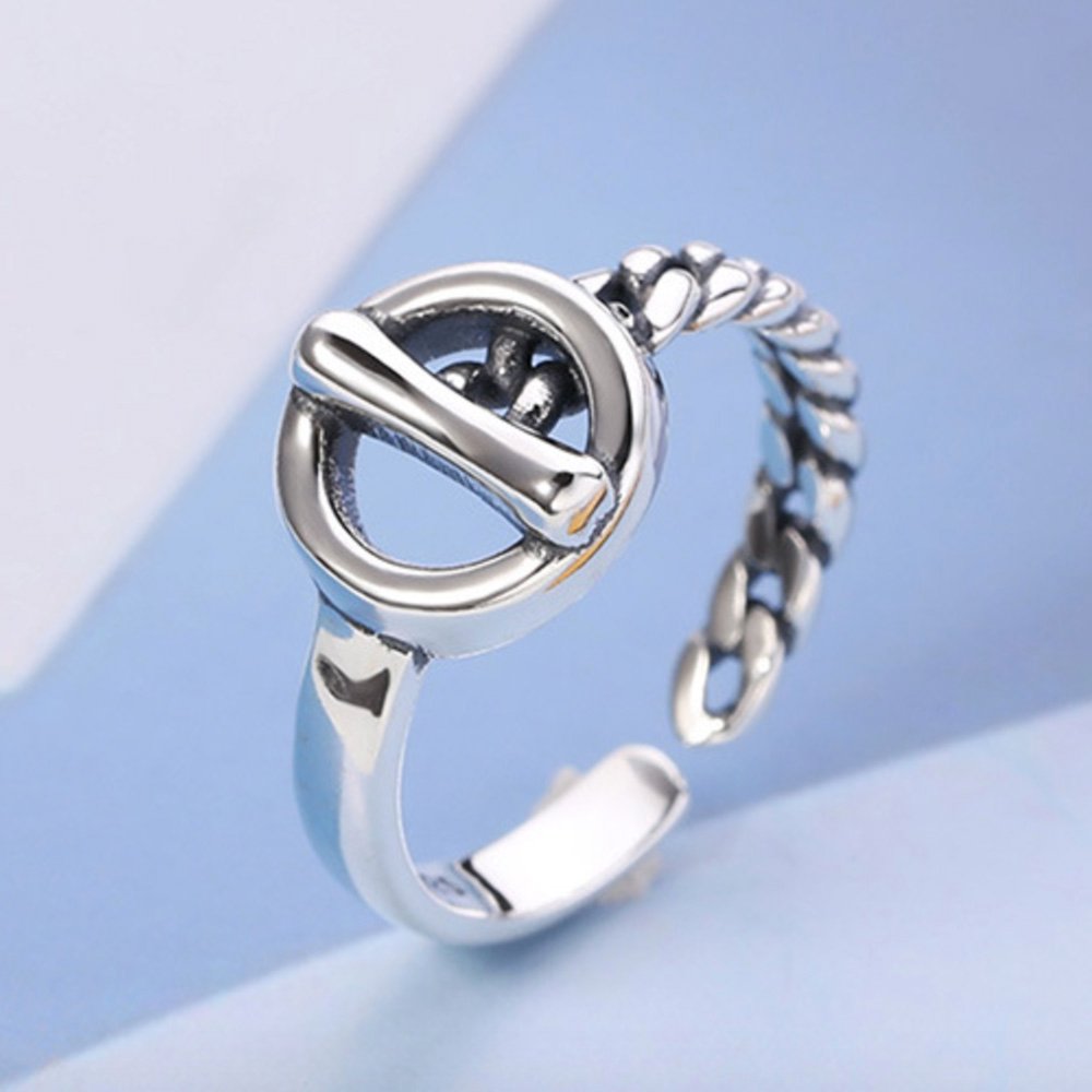 Women’s Sterling Silver Link Pattern Ring