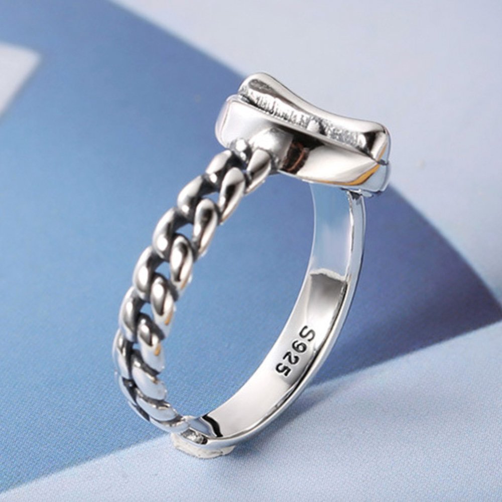 Women’s Sterling Silver Link Pattern Ring