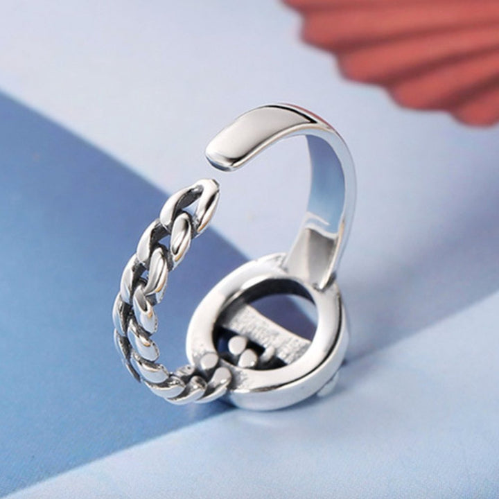 Women’s Sterling Silver Link Pattern Ring