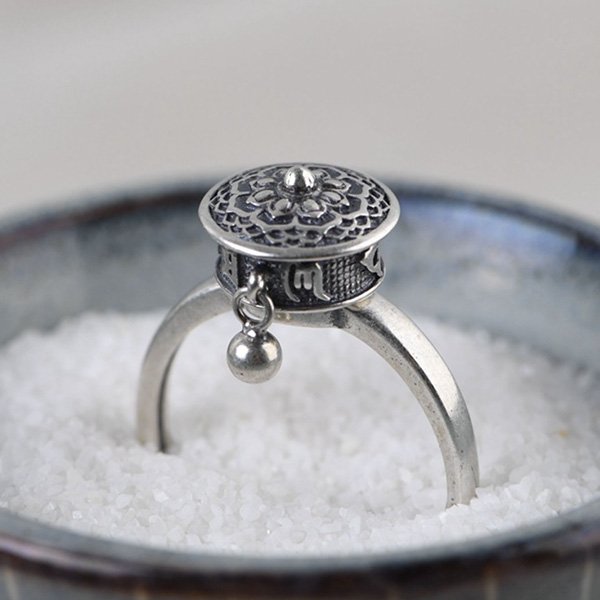 Women’s Sterling Silver Prayer Wheel Ring