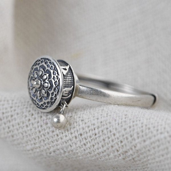 Women’s Sterling Silver Prayer Wheel Ring