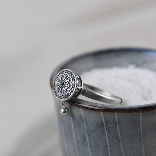 Women’s Sterling Silver Prayer Wheel Ring