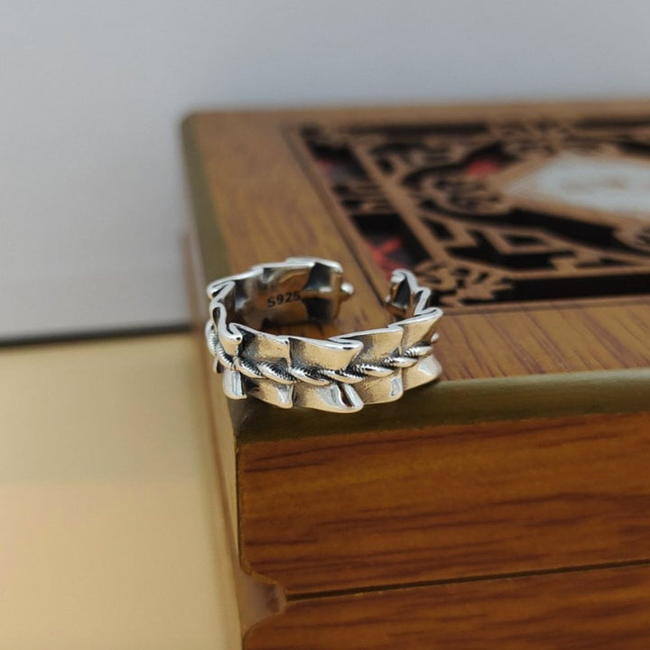 Women’s Sterling Silver Ribbon Wrap Ring