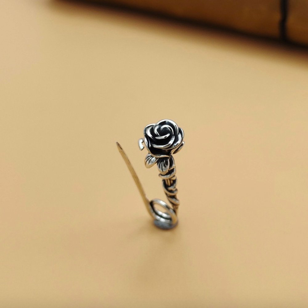 Women's Sterling Silver Rose Brooch