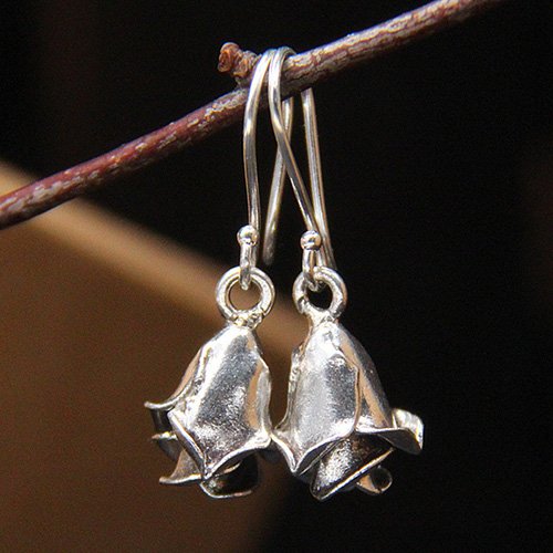 Women's Sterling Silver Rose Drop Earrings