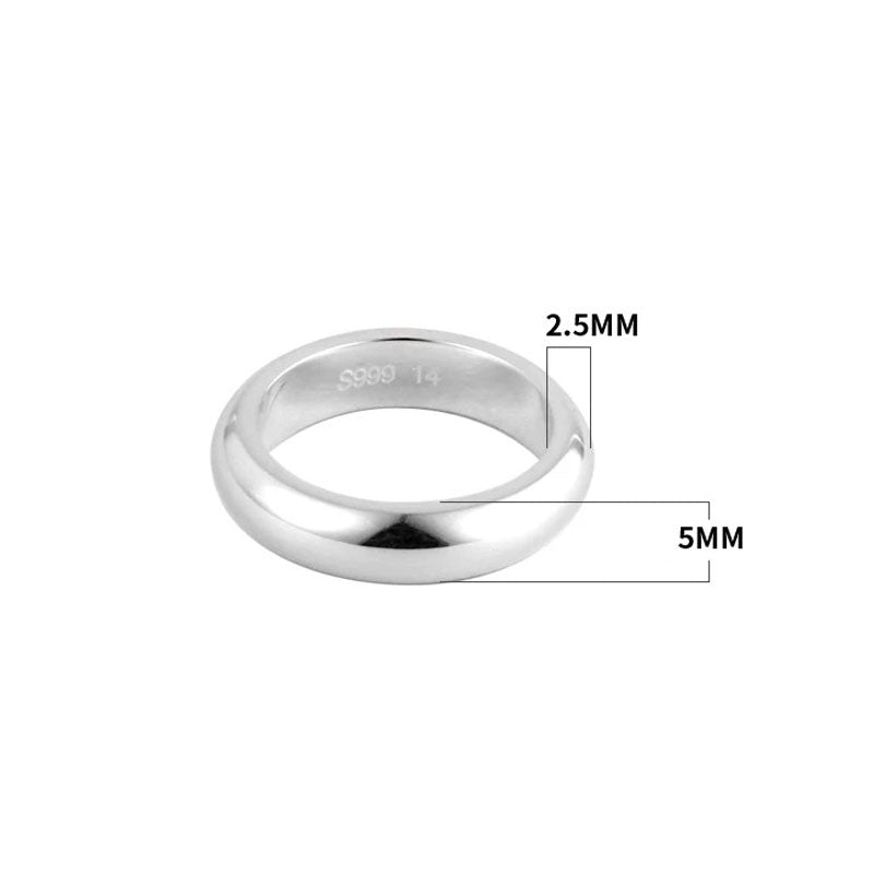 Fine Silver Wedding Band Ring