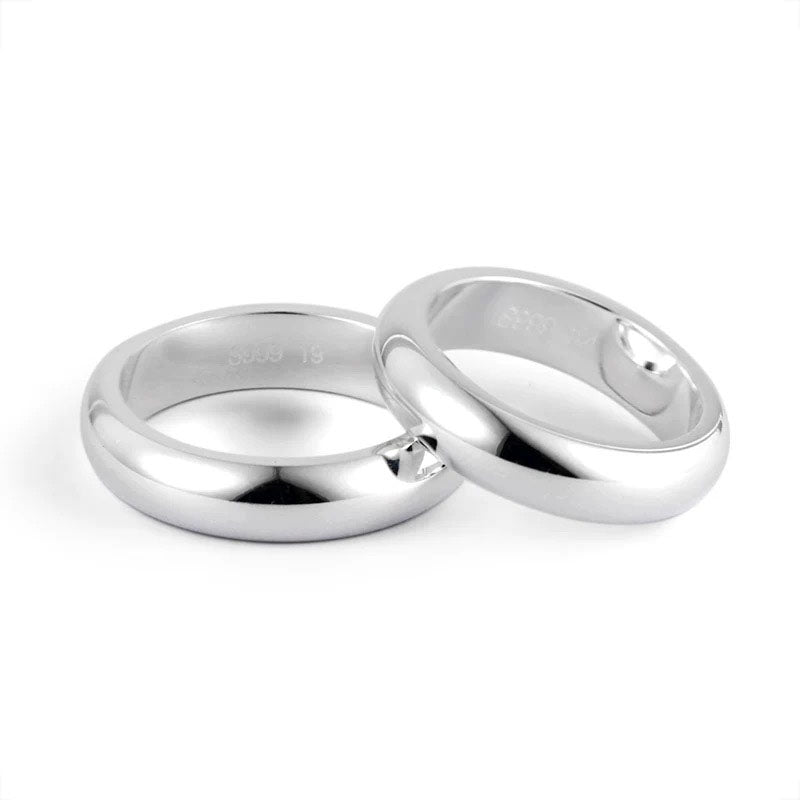 Fine Silver Wedding Band Ring