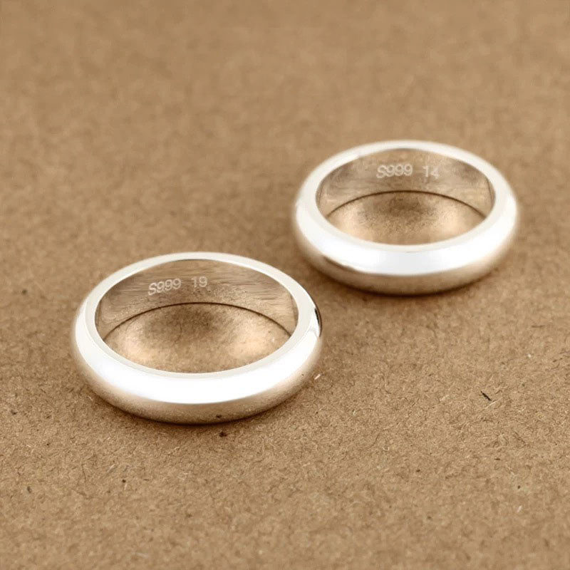 Fine Silver Wedding Band Ring