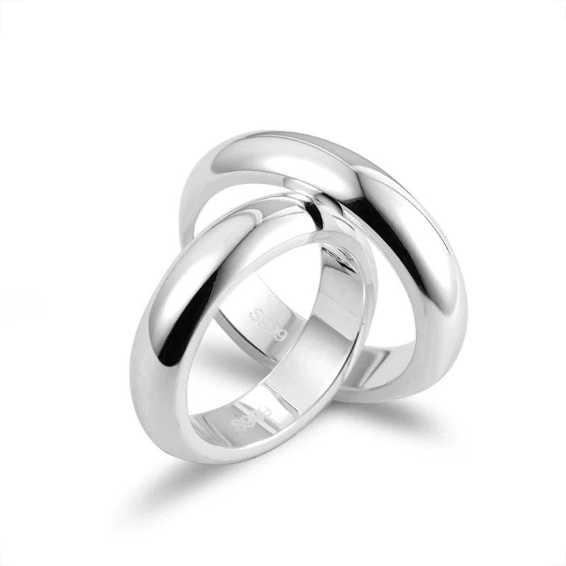 Fine Silver Wedding Band Ring